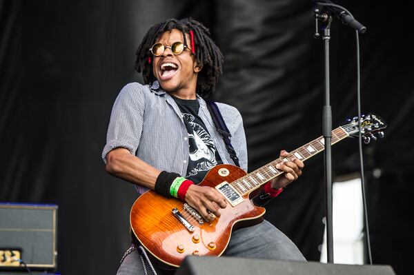 Dee Radke of Radkey performs at Rock On The Range Music Festival on Sunday, May 21, 2017, in Columbus, Ohio. (Photo by Amy Harris/Invision/AP)