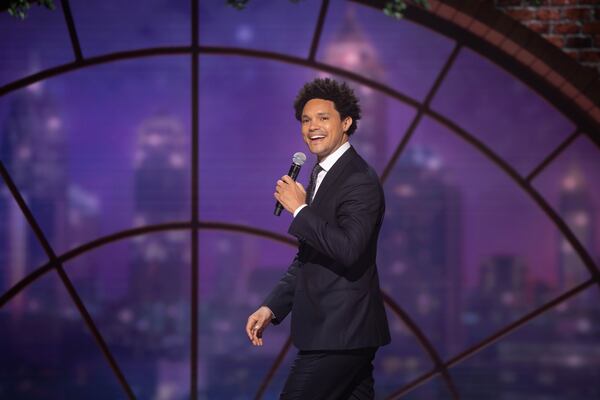 Trevor Noah on stage at the Tabernacle before a crowd of 1,500 fans for a live taping of "The Daily Show" on October 31, 2022. He will do four live shows here right before the pivotal midterm elections. COMEDY CENTRAL