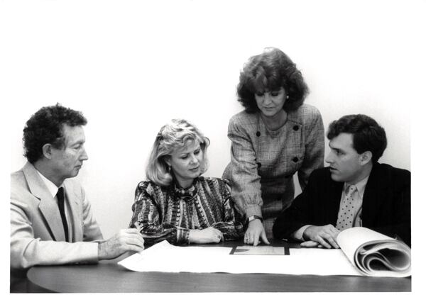 Susan Mendheim (center right) was the driving force behind what became the Midtown Alliance, the business and civic group she led for nearly 30 years. (Courtesy of the Midtown Alliance)