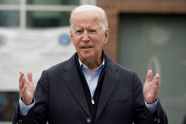 Democratic presidential candidate Joe Biden announced endorsements Monday of Jon Ossoff and Raphael Warnock, Democrats running in Georgia's two U.S. Senate races. (Jim Watson/AFP/Getty Images/TNS)