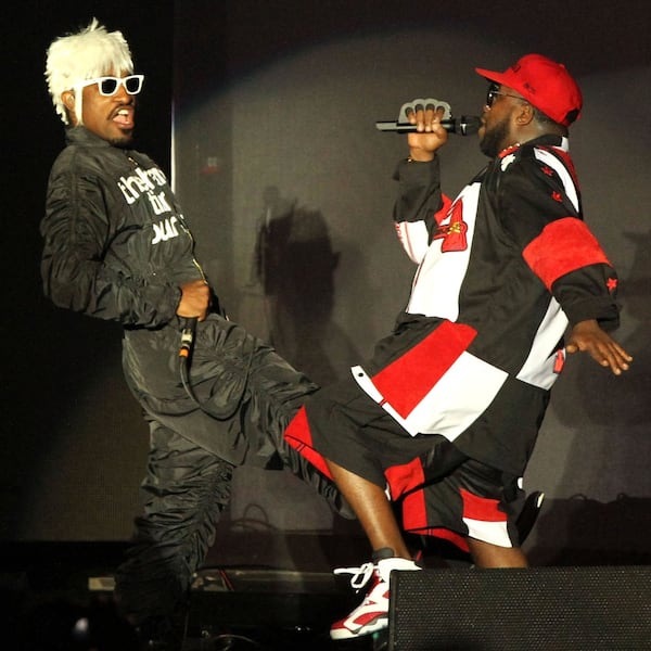 Outkast (Andre 3000, left, and Big Boi) played three sold-out reunion shows presented by Rival Entertainment at Centennial Olympic Park in 2014 for their 20th anniversary. CONTRIBUTED BY ROBB D. COHEN / ROBBSPHOTOS.COM