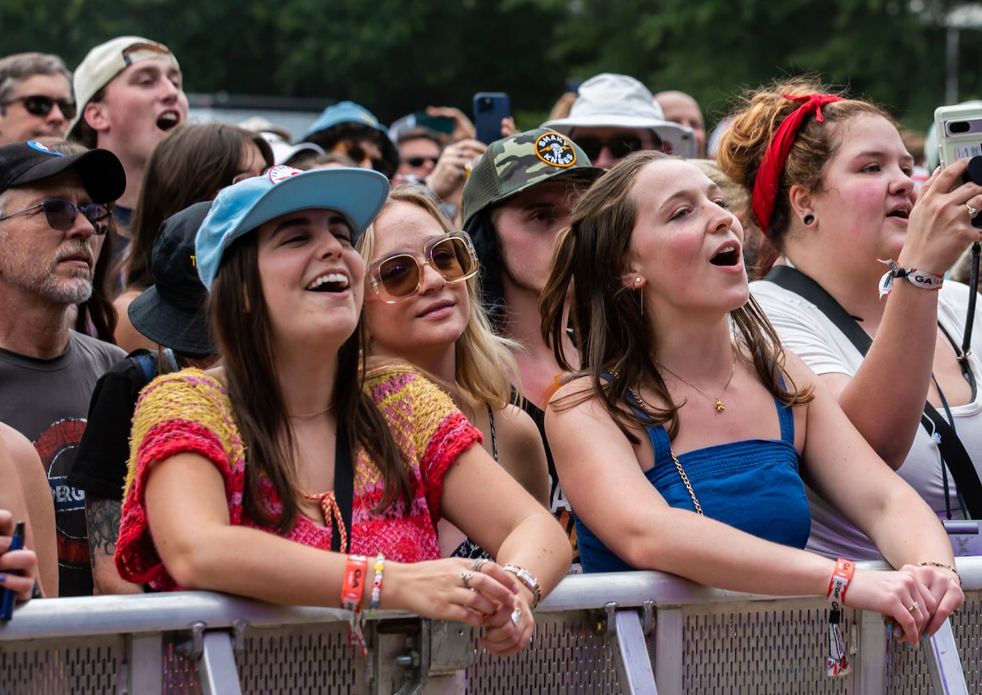 Fans enjoy the show as Future Birds perform on the Piedmont stage Shame performs on the Ponce de Leon stage on the second day of the Shaky Knees Music Festival at Atlanta's Central Park on Saturday, May 6, 2023. (RYAN FLEISHER FOR THE ATLANTA JOURNAL-CONSTITUTION)