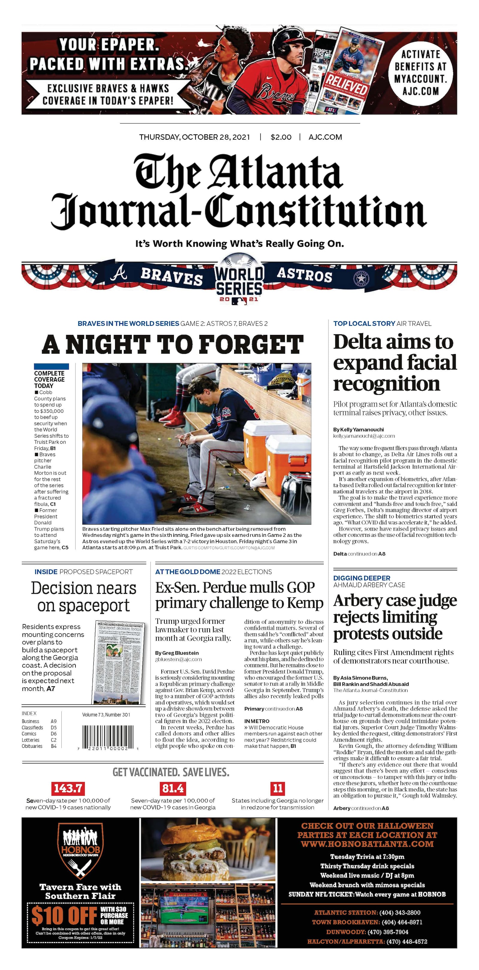 ‘Let’s Split’ – Atlanta Braves World Series section in today’s ePaper