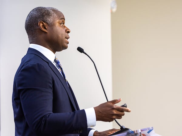 MARTA General Manager and CEO Collie Greenwood speaks to the Atlanta City Council transportation committee at City Hall in Atlanta on Wednesday, June 14, 2023. (Arvin Temkar / arvin.temkar@ajc.com)