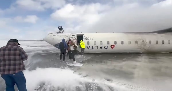 Delta regional jet crashed in Toronto on Monday, Feb. 17, 2025. (John Nelson /  Facebook)