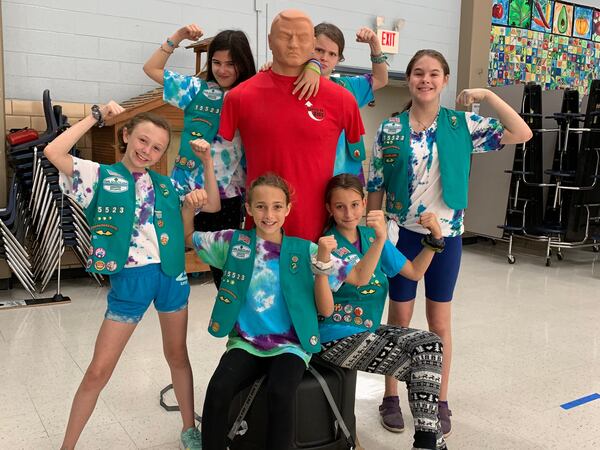 Shown is Decatur Girl Scout Troop 15523 during an RUK event called Girl Scout Safety Day. The troop hosted one as a fundraiser.