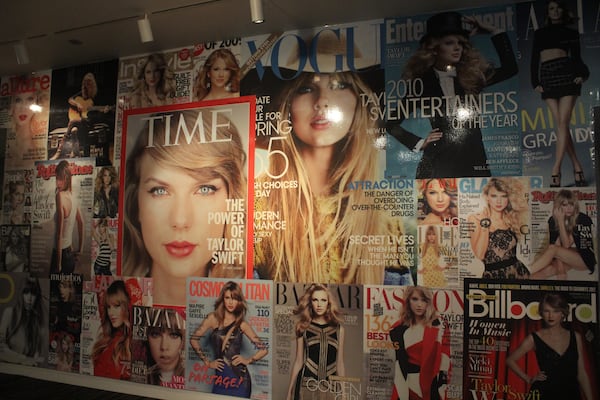 The "impact wall" gives a good idea of Swift's popularity worldwide. Photo: Melissa Ruggieri/AJC.