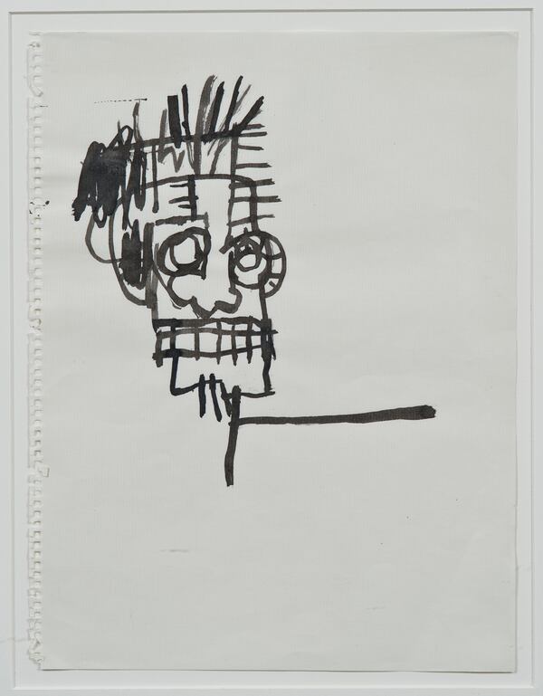 Jean-Michel Basquiat’s “Untitled (Ink Drawing)” (1981) will be included in the High Museum of Art exhibit “Basquiat: The Unknown Notebooks,” opening Feb. 28, 2016.