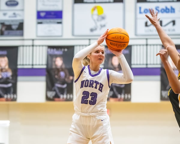 London Weaver, senior forward on the North Forsyth basketball team. 