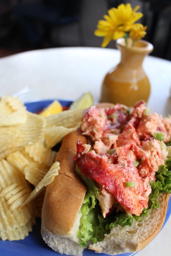 The lobster roll -- a favorite in this part of the world, including Martha's Vineyard -- at Among the Flowers Cafe, a little place near the ferry landing at Edgartown, Mass. (Alan Solomon/Chicago Tribune/TNS)