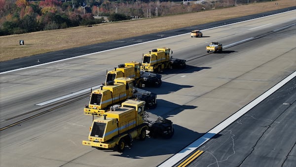 Hartsfield-Jackson International Airport held a winter weather preparedness drill on Wednesday, December 4, 2024, including practice with snow plows. Source: Hartsfield-Jackson