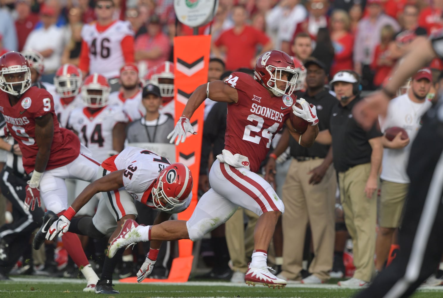 Photos: Bulldogs battle Sooners in Rose Bowl