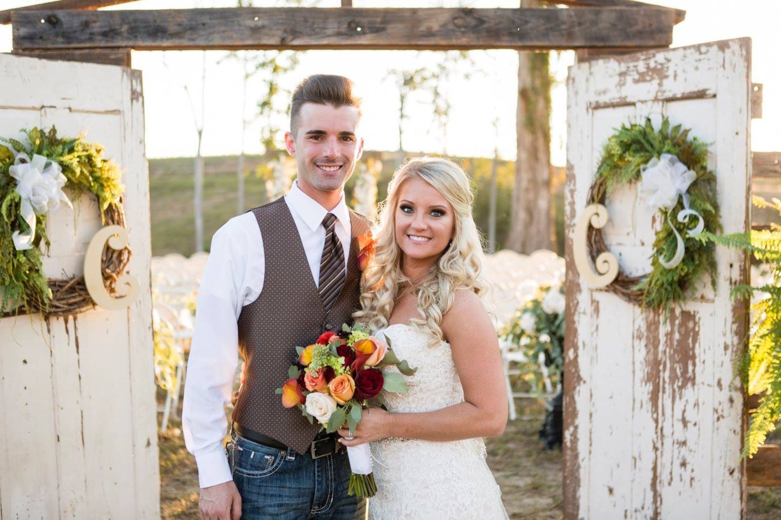 Jessie Lance (left) with his sister Stephanie Cape on her wedding day. For the past two decades, they've talked to and visited with their father, condemned death-row inmate Donnie Lance.