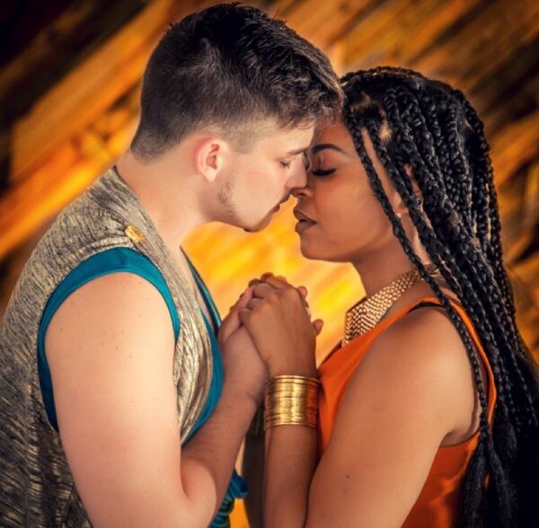 Atlanta Lyric’s musical “Aida” co-stars Haden Rider and India Tyree. CONTRIBUTED BY JAMIE KATZ