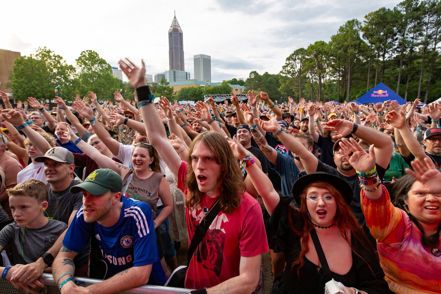 230102 Atlanta, Ga: Switchfoot brought perhaps the highest energy set all day with their straightforward rock on the Criminal Records Stage. Photo taken Friday May 3, 2024 at Central Park, Old 4th Ward. AAJC 050324 shaky day one (RYAN FLEISHER FOR THE ATLANTA JOURNAL-CONSTITUTION)