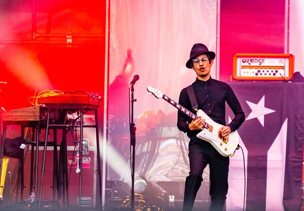 The Mars Volta band performs on the second day of the Shaky Knees Music Festival at Atlanta's Central Park on Saturday, May 6, 2023. (RYAN FLEISHER FOR THE ATLANTA JOURNAL-CONSTITUTION)