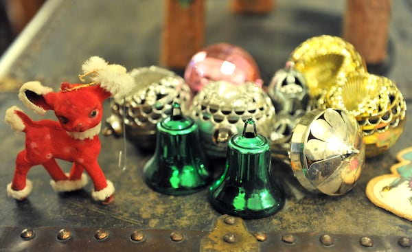 Christmas ornaments and tree decors at the Scotland Yard Antiques in downtown Lawrenceville. (Photo: Hyosub Shin hshin@ajc.com)