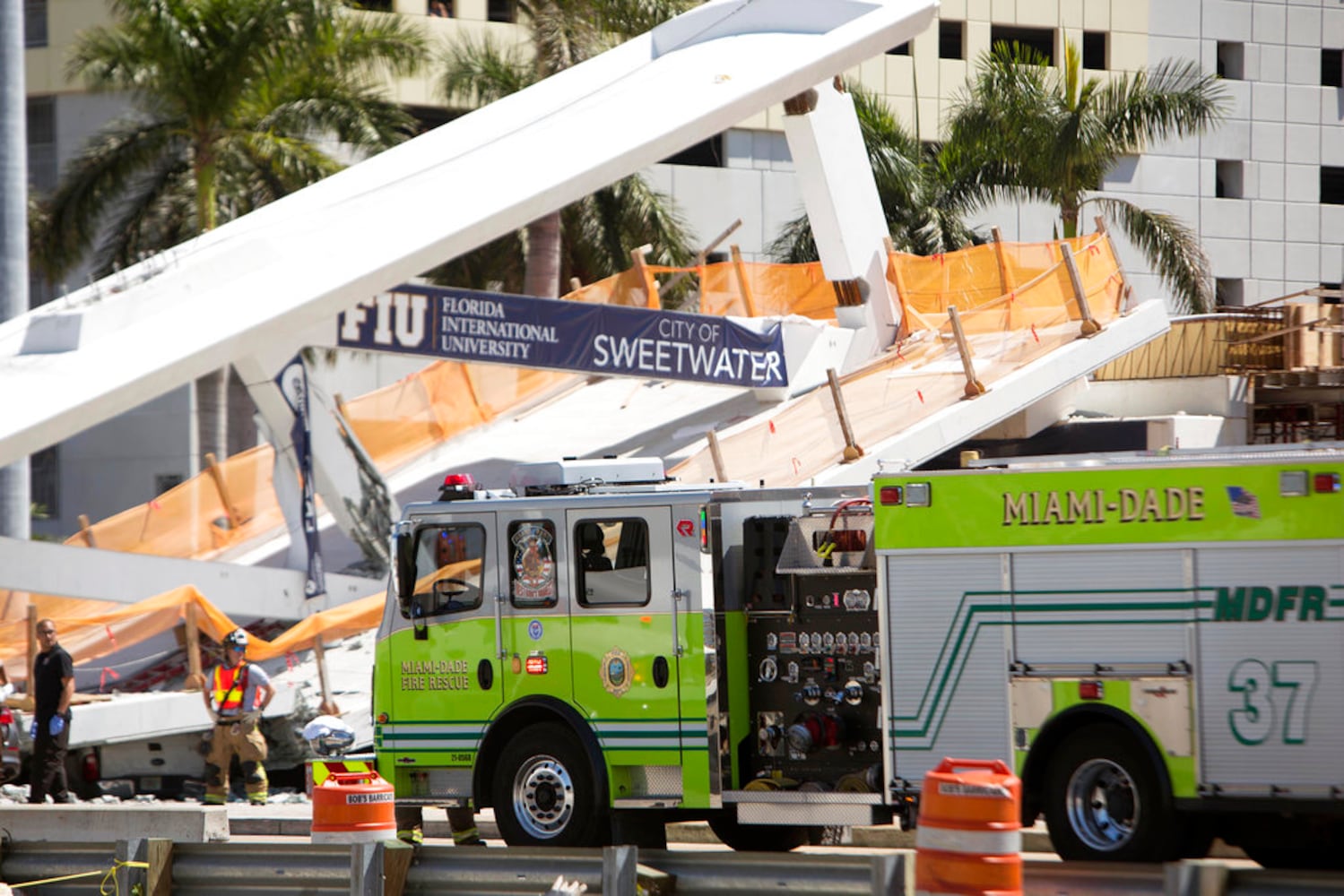 Photos: FIU pedestrian bridge collapses in Miami