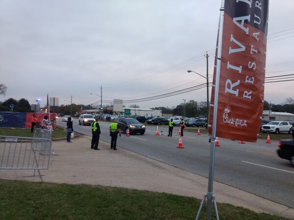 Local police were on hand to help with traffic control on Third Avenue / U.S. 29.