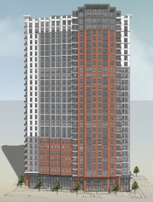 This is a rendering of a proposed tower at Underground Atlanta.