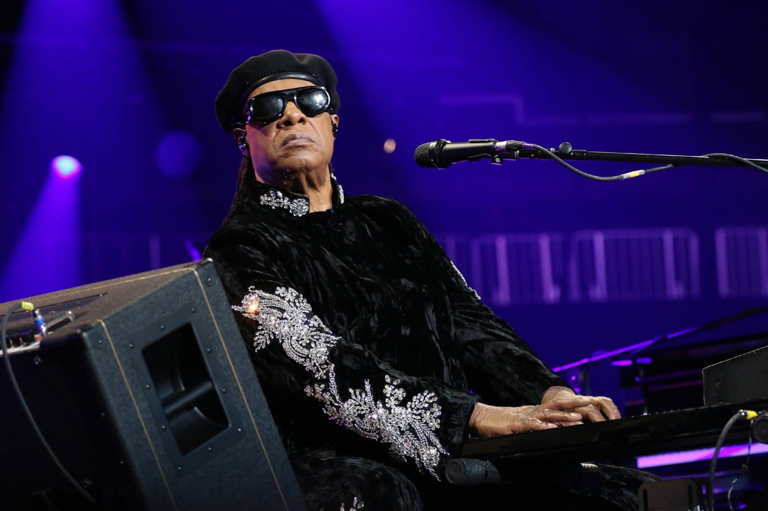 Stevie Wonder entertained a sold-out State Farm Arena crowd on Saturday, October 19, 2024. He was escorted on stage by his daughter Aisha Morris and son Kailand Morris on his "Sing Your Song! As We Fix Our Nation's Broken Heart" tour.
Robb Cohen for the Atlanta Journal-Constitution