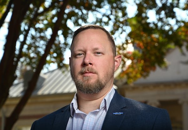 Portrait of veteran Sidney Talley, who is an Afghanistan veteran and the southeast regional director for BENS, Business Executives for National Security, on Thursday, November 3, 2022. Talley moved to Atlanta in 2020 and continues to work with military and government leaders. (Hyosub Shin / Hyosub.Shin@ajc.com)