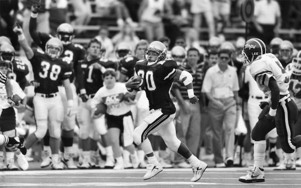 Running back Jerry Mays of Georgia Tech in action against Maryland on Oct. 7, 1989 at Bobby Dodd Stadium. (AJC file photo)