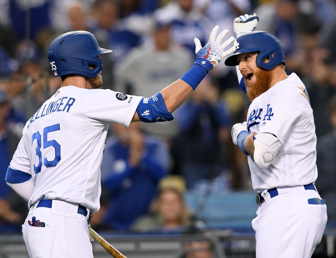 Photos: Braves, Fried hit hard - literally - by Dodgers