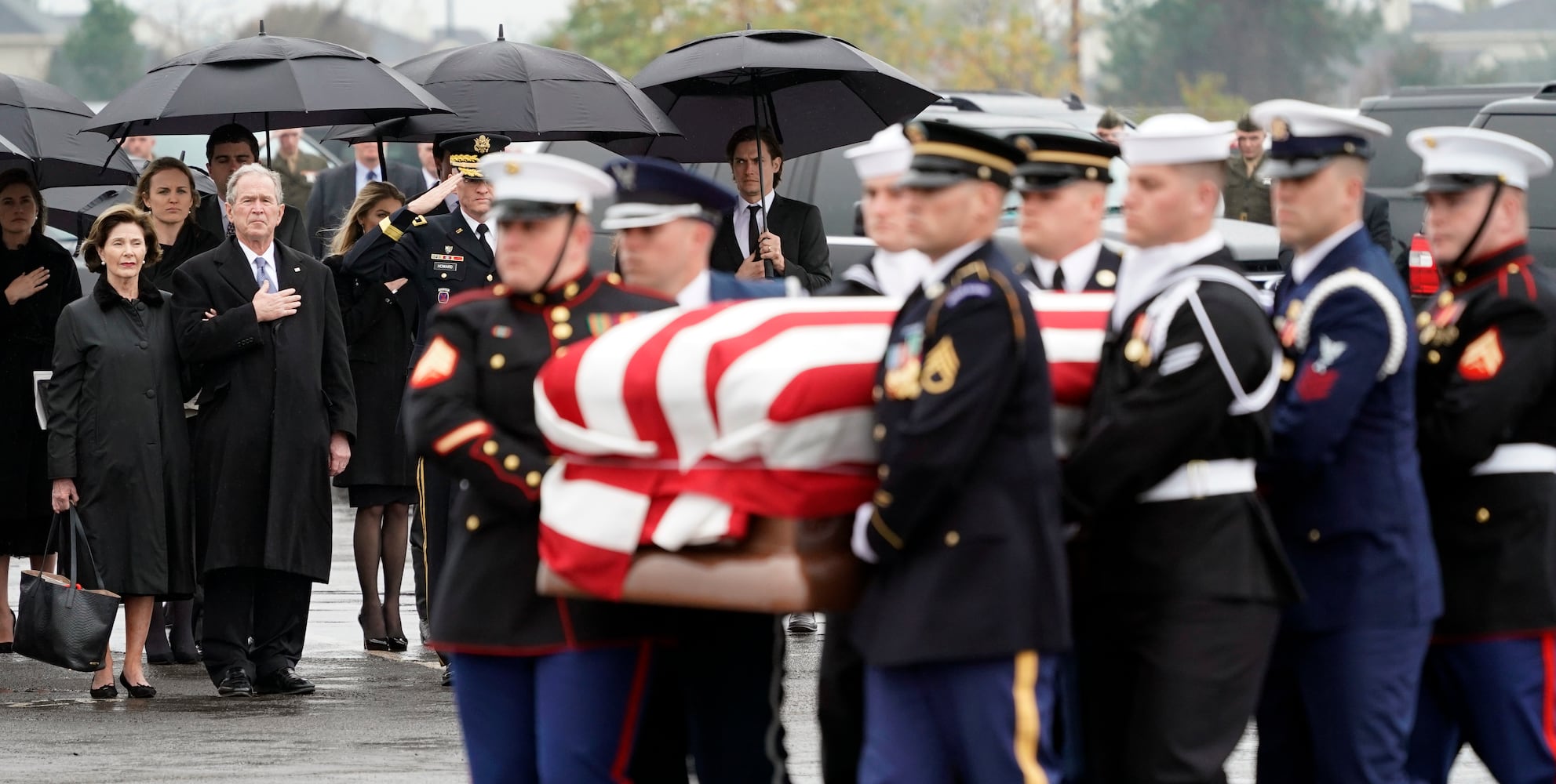 Photos: Mourners say goodbye to President George H.W. Bush in Houston