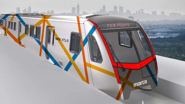 MARTA is seeking public comment on the exterior design of its rail cars. This is one of the "tracks" designs.