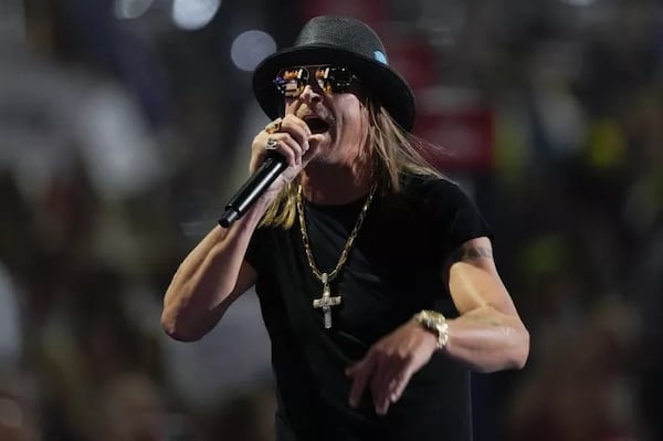 Kid Rock performs during the Republican National Convention on Thursday, July 18, 2024, in Milwaukee. Matt Rourke/AP