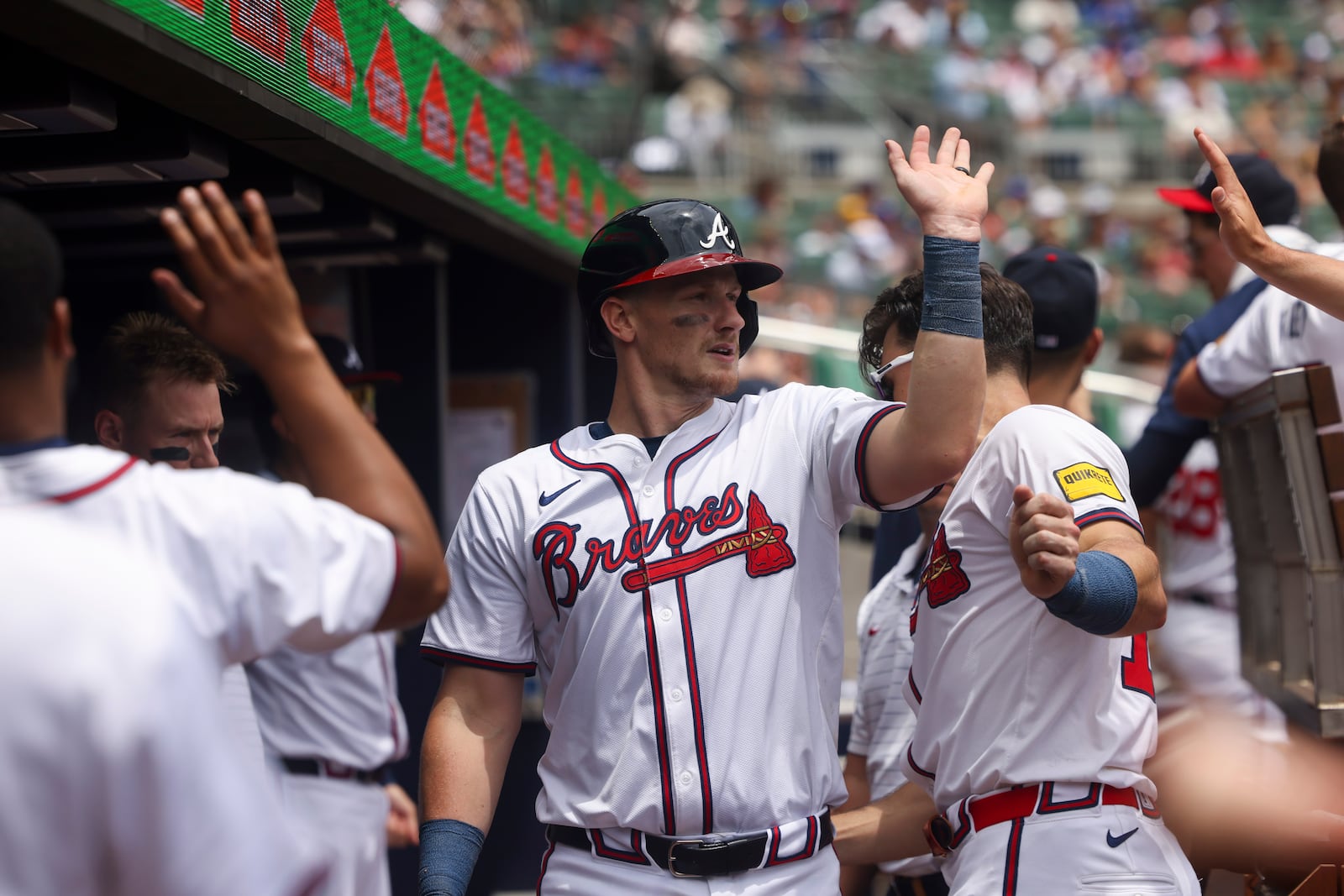 Murphy celebrates one of his home runs. 
