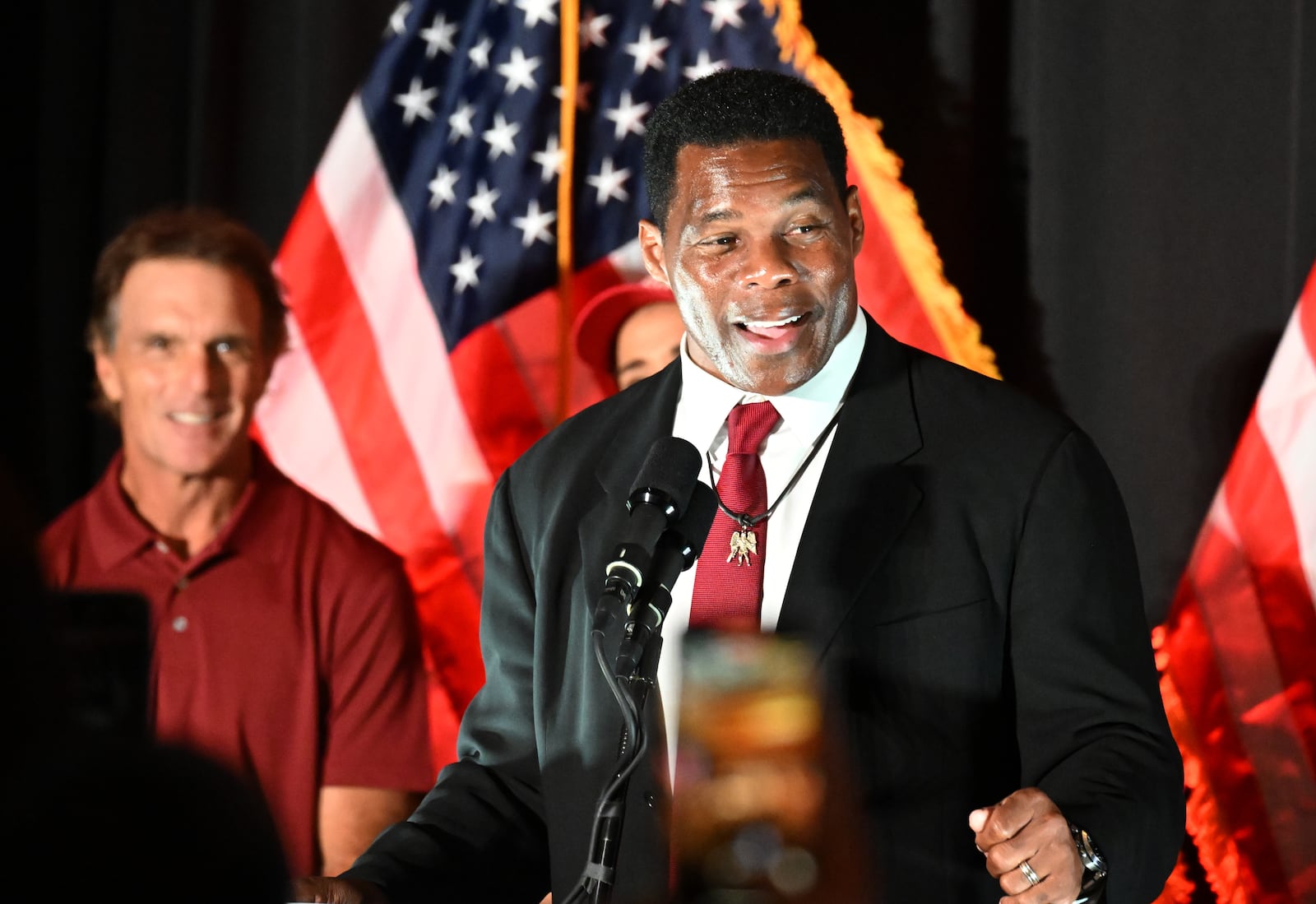 Republican U.S. Senate candidate Herschel Walker speaks to his supporters during an election night watch party in Atlanta on Tuesday, November 8, 2022. (Hyosub Shin/AJC)