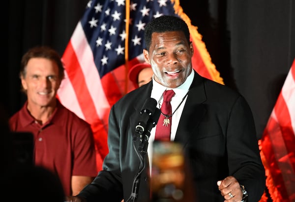 Republican U.S. Senate candidate Herschel Walker speaks to his supporters during an election night watch party in Atlanta on Tuesday, November 8, 2022. (Hyosub Shin/AJC)