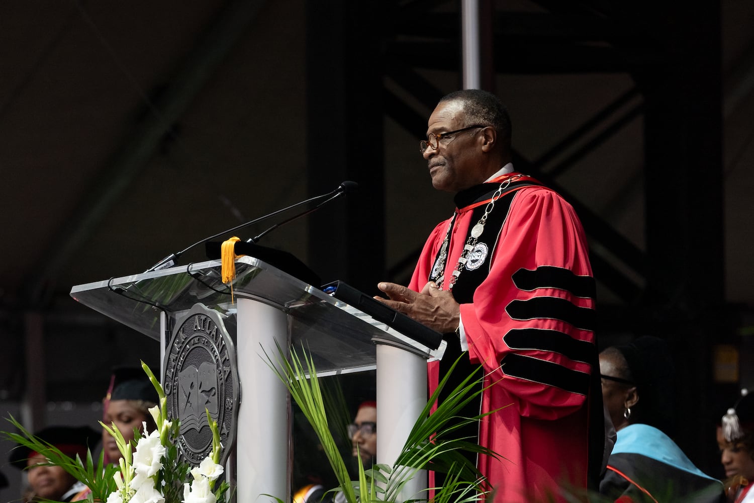 Graduates, faculty and family gather for the Clark Atlanta University 35th annual commencement convocation.