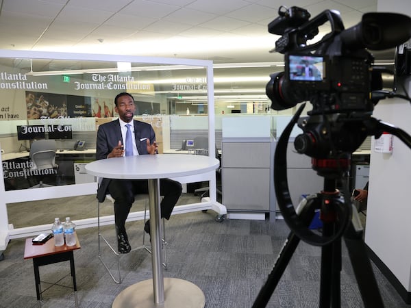 City Councilman Andre Dickens at the Atlanta Journal-Constitution newsroom. (Tyson Horne/tyson.horne@ajc.com)