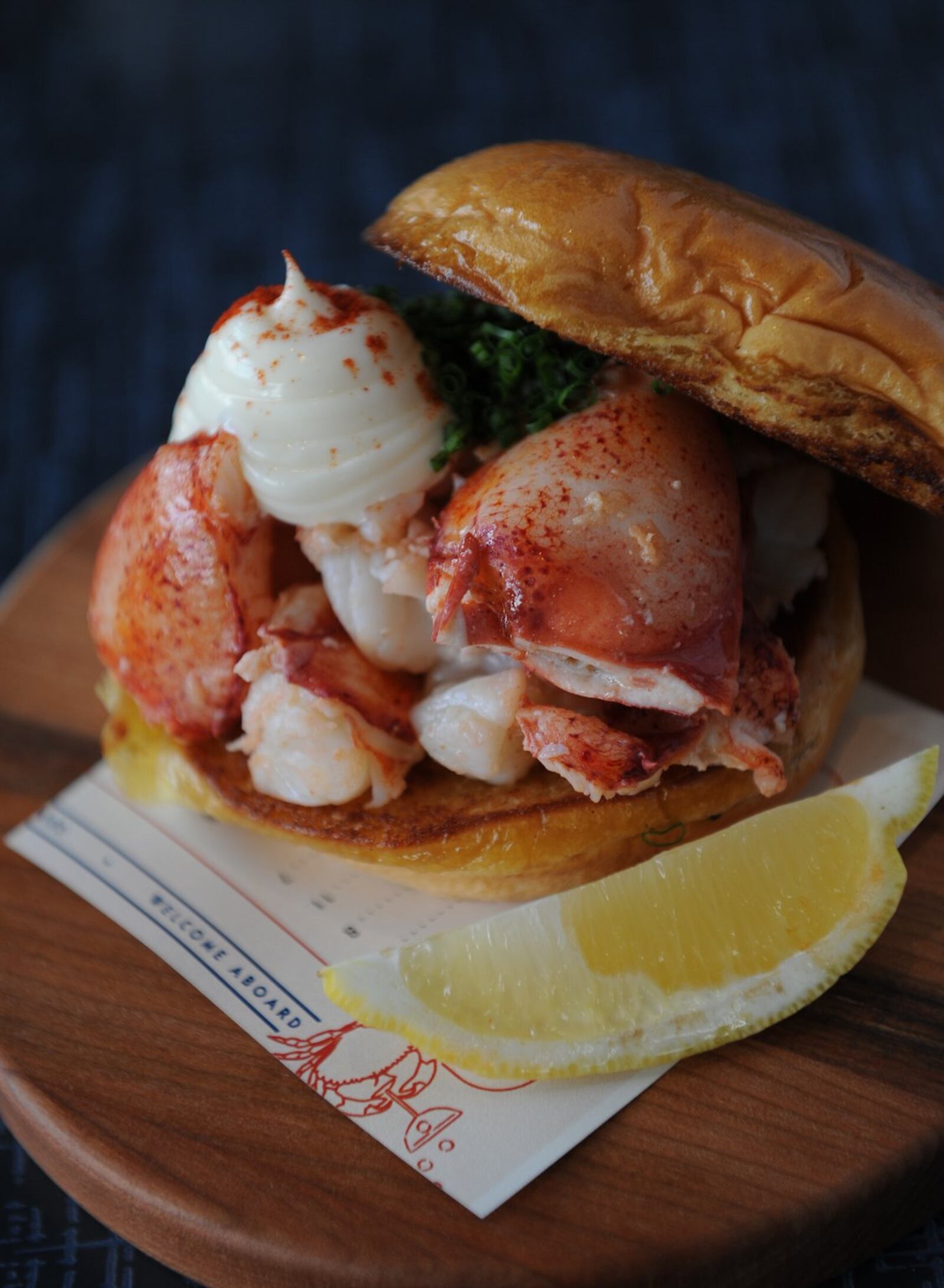 Maine Lobster Roll, poached in butter, and served warm on a toasted bun. (BECKYSTEIN.COM)