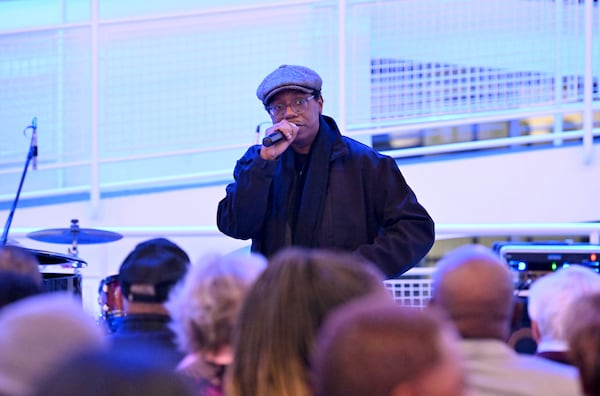 Jamal Ahmad, radio host on Jazz 91.9 WCLK, introduces jazz pianist Madoca Kawahara during Friday Jazz series at High Museum of Art, Friday, January 19, 2024, in Atlanta. This story is about the 50th anniversary of WCLK. This story is about the 50th anniversary of WCLK. (Hyosub Shin / Hyosub.Shin@ajc.com)