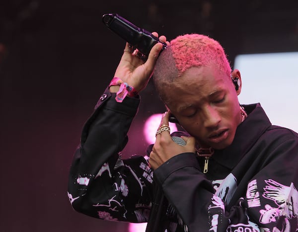 ATLANTA- September 15, 2019 -- Jaden Smith shaves part of his hair mid-performances at the Music Midtown Festival in Atlanta, Sunday, September 15, 2019. (Special to the AJC/Akili-Casundria Ramsess/Eye of Ramsess Media)