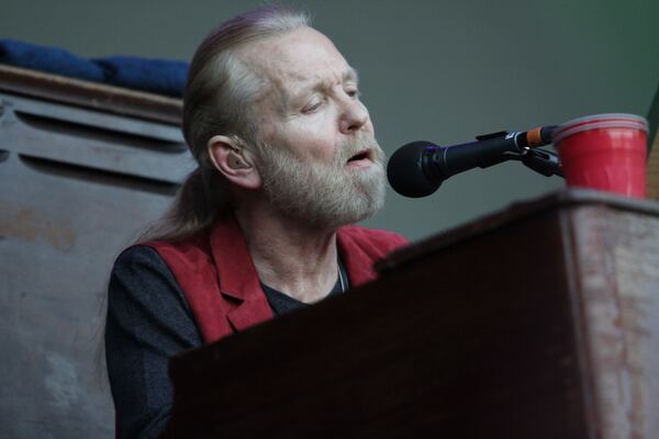 Gregg Allman performing at Music Midtown in 2014. (Akili-Casundria Ramsess/Special to the AJC) Gregg Allman sounded robust on songs including "I'm No Angel" and "Midnight Rider." Photo: Akili-Casundria Ramsess/Special to the AJC