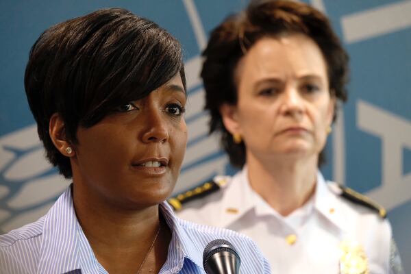 May 30, 2020 -  Atlanta -  Atlanta Mayor Keisha Lance Bottoms announced a 9pm curfew as protests continued for a second day.  Protests over the death of George Floyd in Minneapolis police custody spread around the United States on Saturday, as his case renewed anger about others involving African Americans, police and race relations.    Ben Gray for the Atlanta Journal Constitution