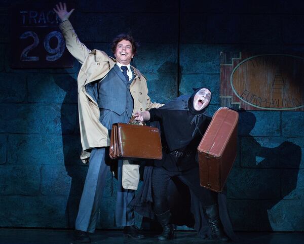 Atlanta Lyric Theatre's musical "Young Frankenstein" features Googie Uterhardt (left) and Austin Tijerina. PHOTO CREDIT: Cayce Callaway