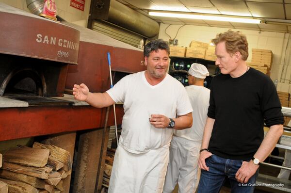 Giovanni Di Palma gave Conan O’Brien a tour of the kitchen when the late-night host dined at Antico in 2013.