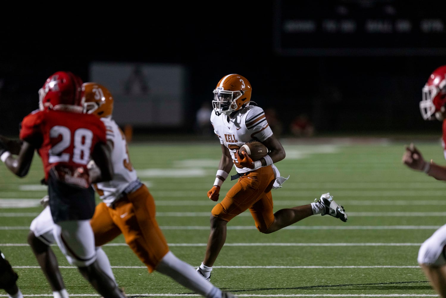 Kell’s Tyriq Green (3) runs with the ball. (Photo/Jenn Finch)