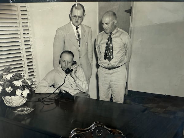 After World War I, Fred Benning, seated, served as mayor of Neligh, Nebraska, where he also ran a bakery. “He would be down at the bakery at 3 in the morning. And he made endless amounts of dinner rolls,” said Sue Williams, his granddaughter. “He would take them around or people would come and pick them up for some of the local grocery stores at that time.”