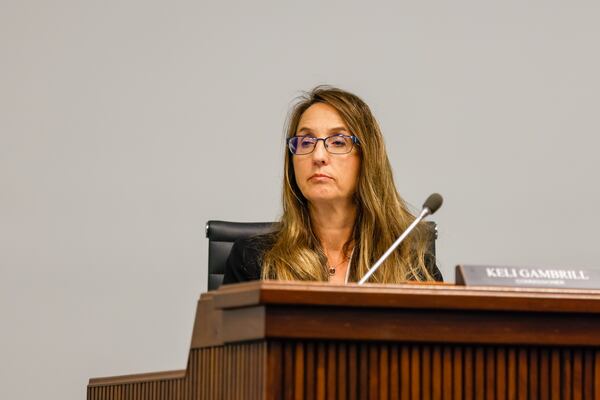 District One Commissioner Keli Gambrill is seen at a Cobb County Board of Commissioners meeting in Marietta on Tuesday, September 27, 2022.   (Arvin Temkar / arvin.temkar@ajc.com)