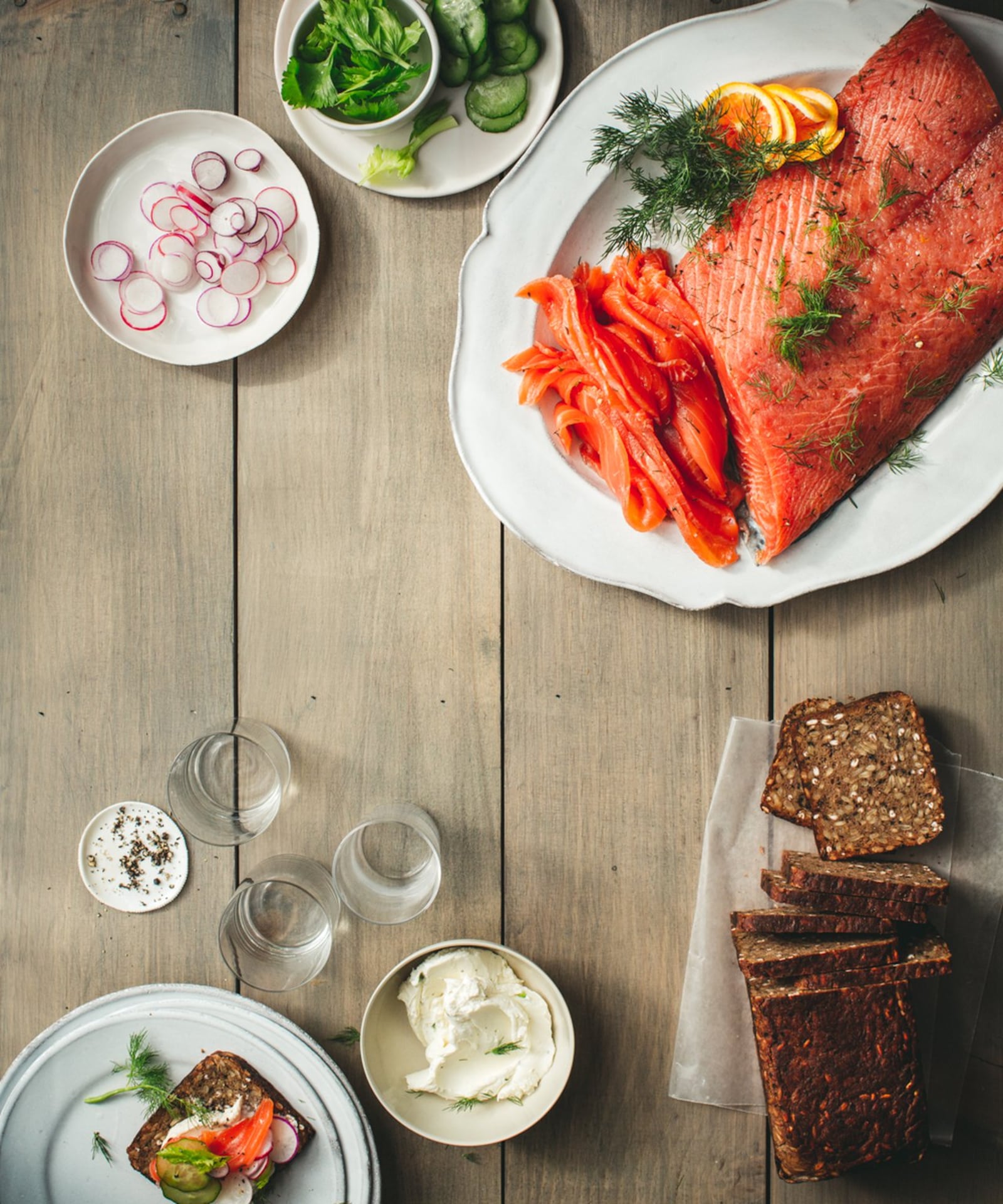 Vodka, Caraway and Dill Lox doesn’t take much prep time, but it needs 24-36 hours to cure. The recipe is from “One Dish — Four Seasons: Food, Wine, and Sound — All Year Round” by Jordan Zucker (Home Sauce Publications, $45). CONTRIBUTED BY PETE LEE