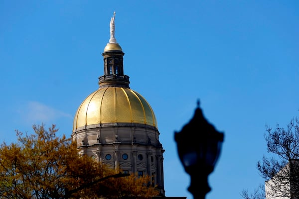 Georgia Capitol is seen on Crossover Day, and legislative day 28 on Monday, March 5, 2023. Monday is the last day for a bill to move from one chamber to another. (Miguel Martinez/The Atlanta Journal-Constitution)