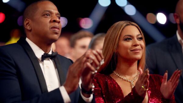 LOS ANGELES, CA - FEBRUARY 12: Jay Z (L) and Beyonce attend The 59th GRAMMY Awards at STAPLES Center on February 12, 2017 in Los Angeles, California.  (Photo by Christopher Polk/Getty Images for NARAS)