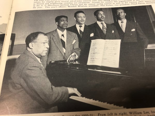 Spike Lee’s dad, Bill Lee (second from left), a 1951 Morehouse graduate, was a member of the College Quartet. He later scored several of Spike Lee’s early movies. CONTRIBUTED BY MOREHOUSE COLLEGE